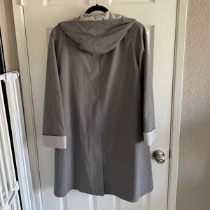 Gallery Hooded Trench Coat Gray S